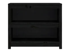 Estantería madera maciza de pino negra 80x35x68 cm