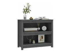 Estantería madera maciza de pino gris 80x35x68 cm