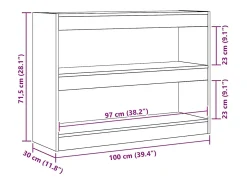 Estantería Madera vieja 100 x 30 x 72 cm Madera contrachapada