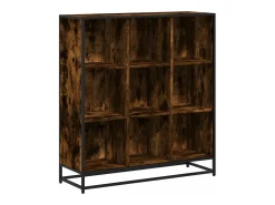 Estantería madera y metal roble ahumado 97,5x33x107,5 cm