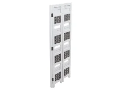 Estantería MCW-K86, blanco, mimbre gris
