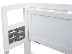 Estantería MCW-K86, blanco, mimbre gris
