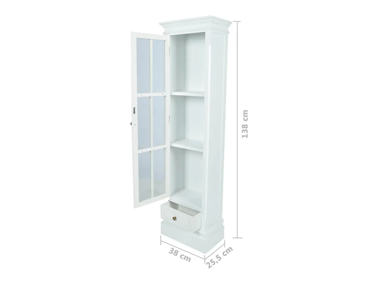 Estantería moderna con 3 estantes de madera blanca