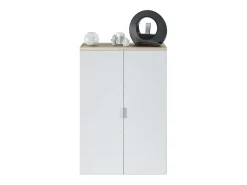 Estantería Office en blanco artik y roble canadian 80x119x33 cm