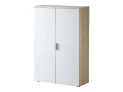Estantería Office en blanco artik y roble canadian 80x119x33 cm