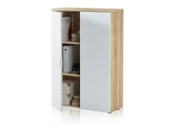 Estantería Office en blanco artik y roble canadian 80x119x33 cm