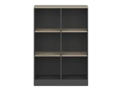 Estantería Oficina Nibis Frogi 6 Huecos Roble Sonoma/Gris Antracita 80x117x40 cm