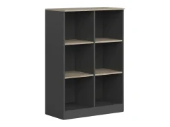 Estantería Oficina Nibis Frogi 6 Huecos Roble Sonoma/Gris Antracita 80x117x40 cm