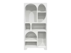 Estantería orgánica de efecto madera con 8 compartimentos blanco