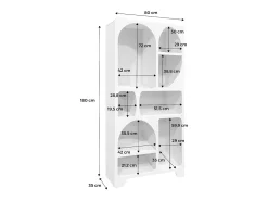 Estantería orgánica de efecto madera con 8 compartimentos blanco