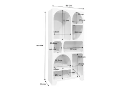 Estantería orgánica de efecto madera con 8 compartimentos blanco