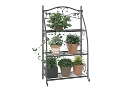 Estantería para flores acero negro 56x30x96 cm ES496889