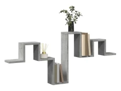 Estantería pared madera ingeniería gris hormigón 104,5x10x43 cm ES931916