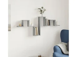 Estantería pared madera ingeniería gris Sonoma 104,5x10x43 cm ES389405