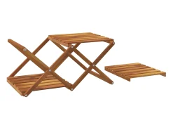 Estantería plegable 3 alturas madera acacia marrón 43x31x63 cm