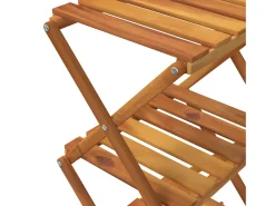 Estantería plegable 3 alturas madera acacia marrón 43x31x63 cm