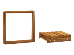 Estantería plegable 3 alturas madera acacia marrón 43x31x63 cm