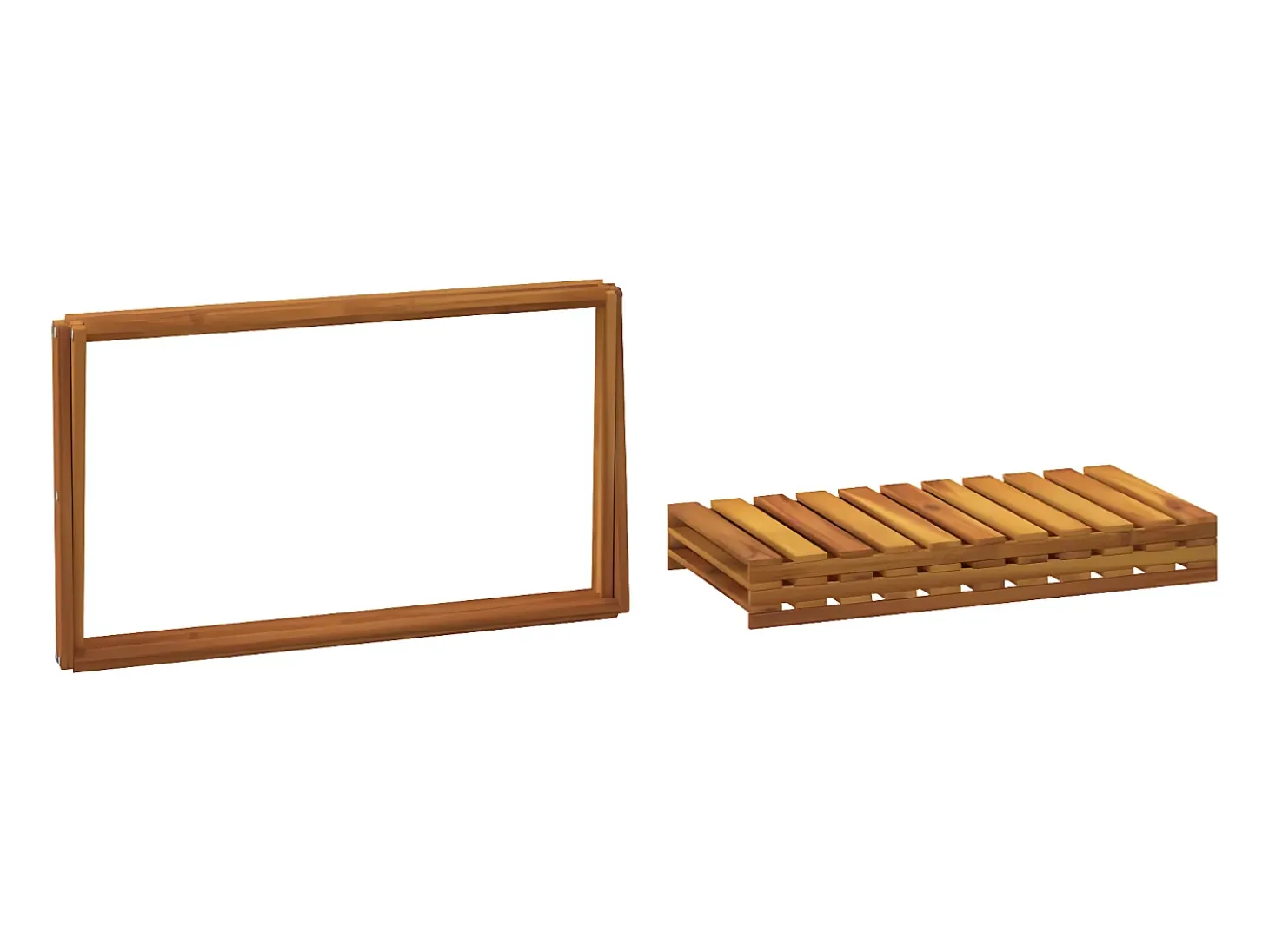 Estantería plegable 3 alturas madera acacia marrón 70x31x63 cm