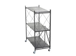 Estantería plegable MCW-J85, negro, 3 niveles