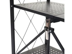 Estantería plegable MCW-J85, negro, 3 niveles