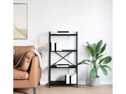 Estantería Roble negro 60 x 30 x 118 cm Madera contrachapada