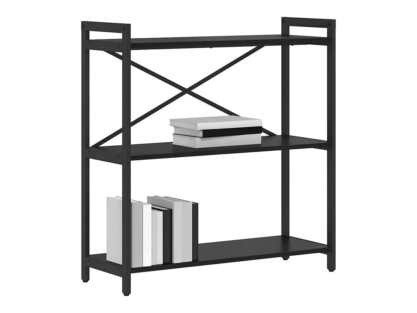 Estantería Roble negro 80 x 30 x 83 cm Madera contrachapada