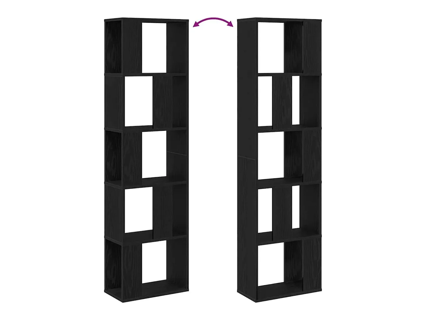 Estantería Roble negro 45 x 23.5 x 162.5 cm