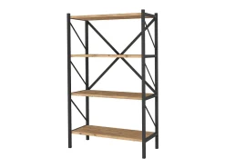 Estantería Salón Rus 4 Estantes Negro/Roble Safir 66x121x34 cm