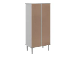Estantería SENJA aspecto ratán madera pino blanco 60x35x130 cm