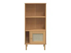 Estantería SENJA aspecto ratán madera pino marrón 60x35x130 cm