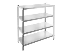 Estantería SucceBuy de Acero Inoxidable, 4 Estantes, 122 x 48 x 150 CM, Capacidad de Carga 600 KG