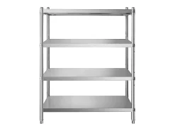 Estantería SucceBuy de Acero Inoxidable, 4 Estantes, 122 x 48 x 150 CM, Capacidad de Carga 600 KG