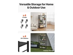 Estantería SucceBuy Plegable Móvil, 4 Niveles, Estantería Plegable con Ruedas, 71x33x137 cm, Metal Robusto, Carga Estática 340 kg Dinámica 90,7 kg