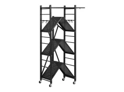 Estantería SucceBuy Plegable Móvil, 4 Niveles, Estantería Plegable con Ruedas, 71x33x137 cm, Metal Robusto, Carga Estática 340 kg Dinámica 90,7 kg