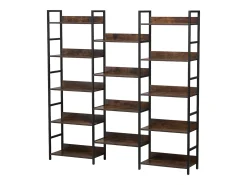 Estantería SucceBuy, Rústica de Metal con 14 Niveles para Salón, Dormitorio y Oficina