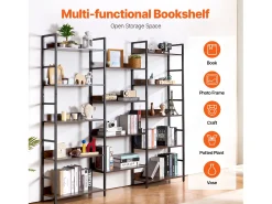 Estantería SucceBuy, Rústica de Metal con 14 Niveles para Salón, Dormitorio y Oficina