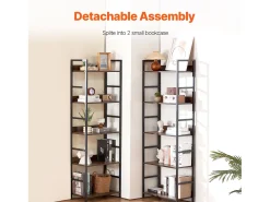 Estantería SucceBuy, Rústica de Metal con 14 Niveles para Salón, Dormitorio y Oficina
