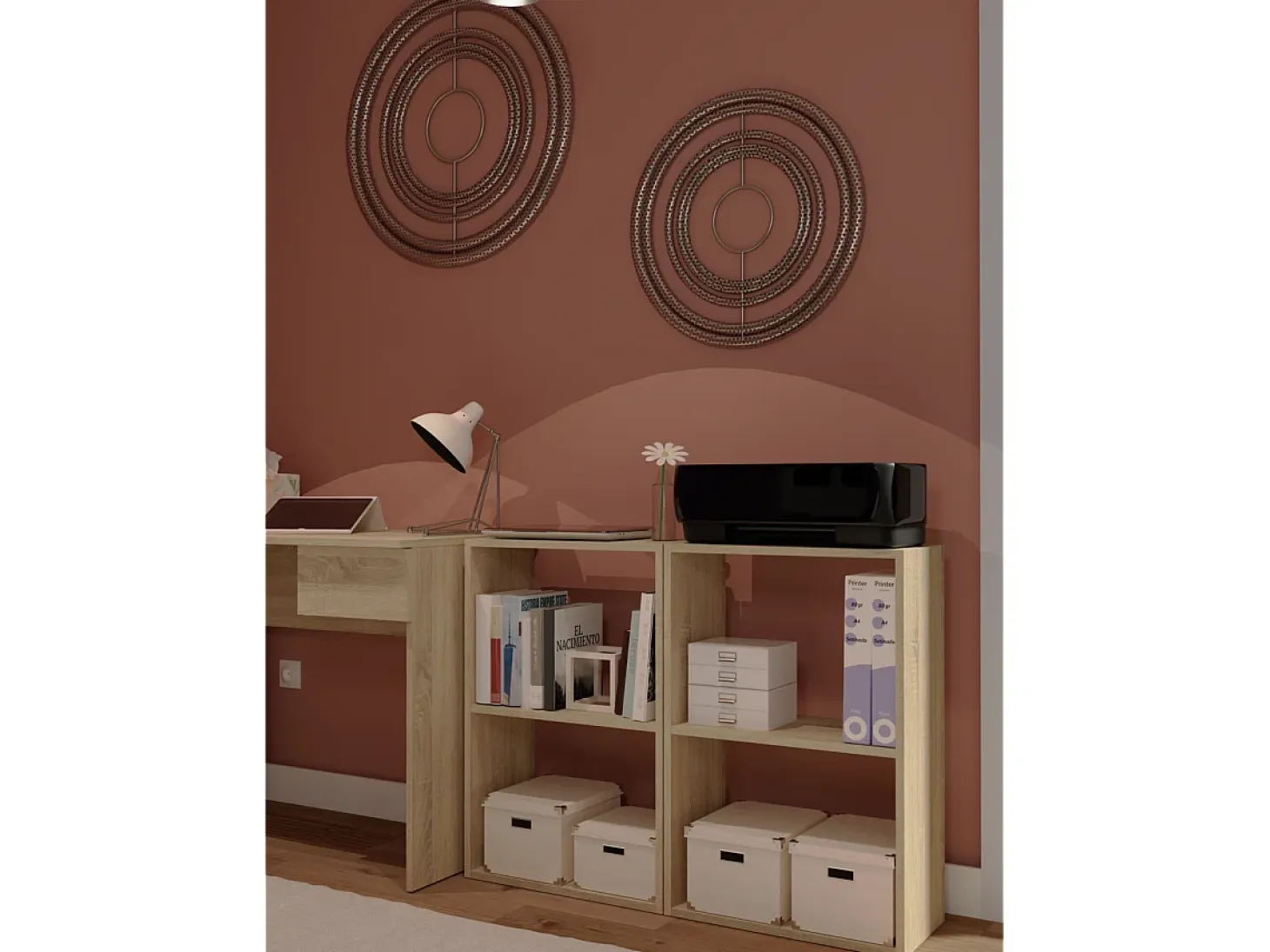 Estantería Tibet acabado roble cambrian, 75 cm(alto)50 cm(ancho)24.5 cm(fondo)..