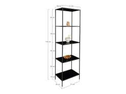 Estantería Vita, Negro, 36x51x170 cm, Kendra Home
