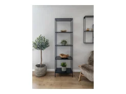 Estantería Vita, Negro, 36x51x170 cm, Kendra Home