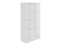 Estantería/Aparador contrachapada blanco brillo 66x30x130 cm