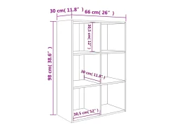 Estantería/Aparador madera de ingeniería blanco 66x30x98 cm