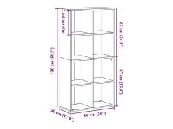 Estantería/Aparador madera contrachapada roble 66x30x97,8 cm