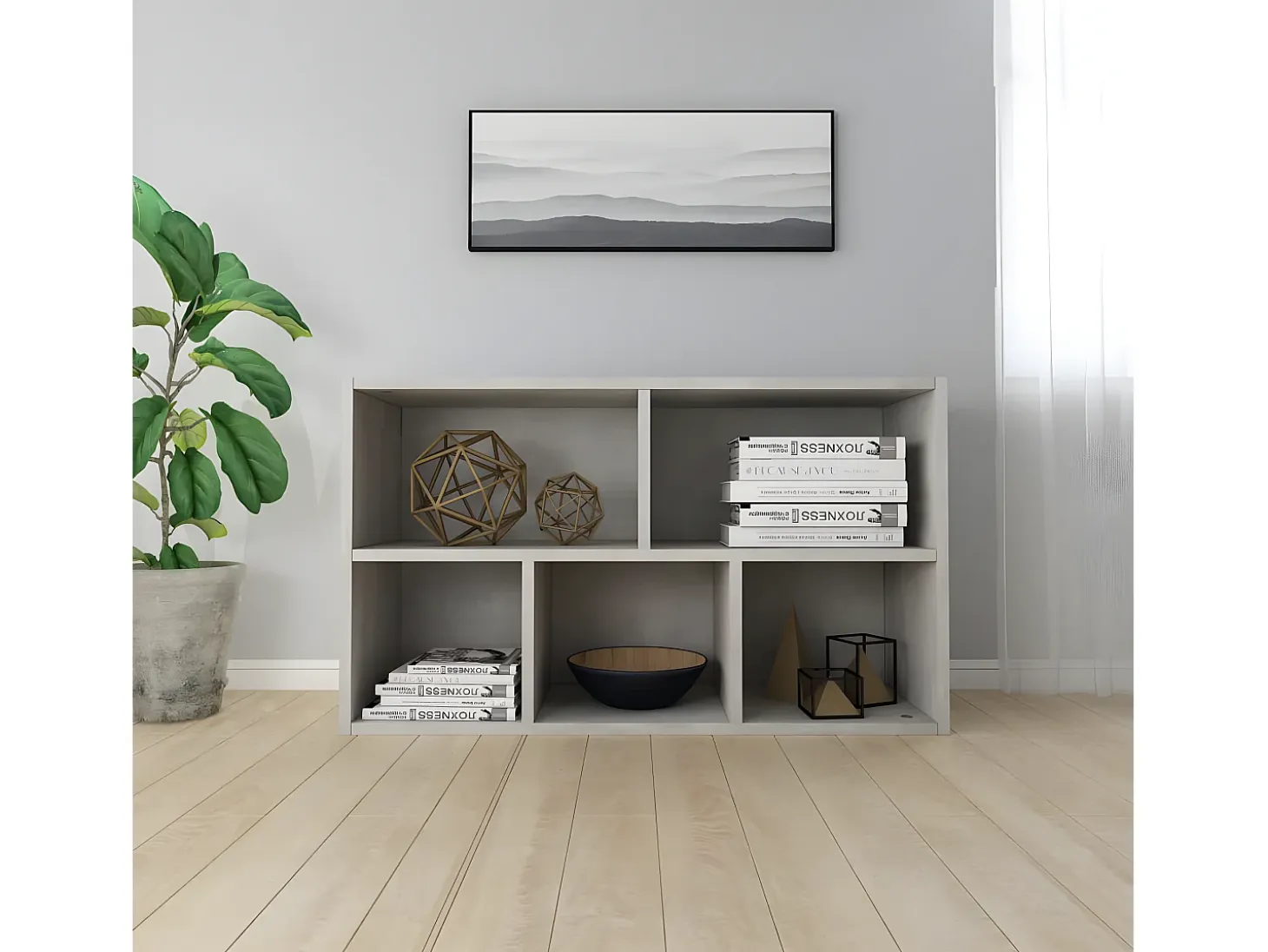 Estantería/Aparador madera contrachapada gris 50x25x80 cm