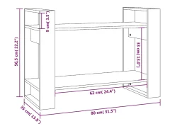 Estantería/divisor de espacios madera pino gris 80x35x56,5 cm