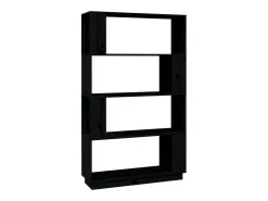 Estantería/divisor de espacios madera pino negro 80x25x132 cm