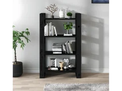 Estantería/divisor de espacios madera pino negro 80x35x125 cm