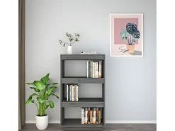 Estantería/divisor de espacios madera pino gris 60x35x103 cm