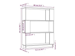 Estantería/divisor de espacios madera pino blanco 80x25x101 cm