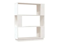 Estantería/divisor de espacios madera pino blanco 80x25x101 cm